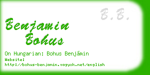 benjamin bohus business card